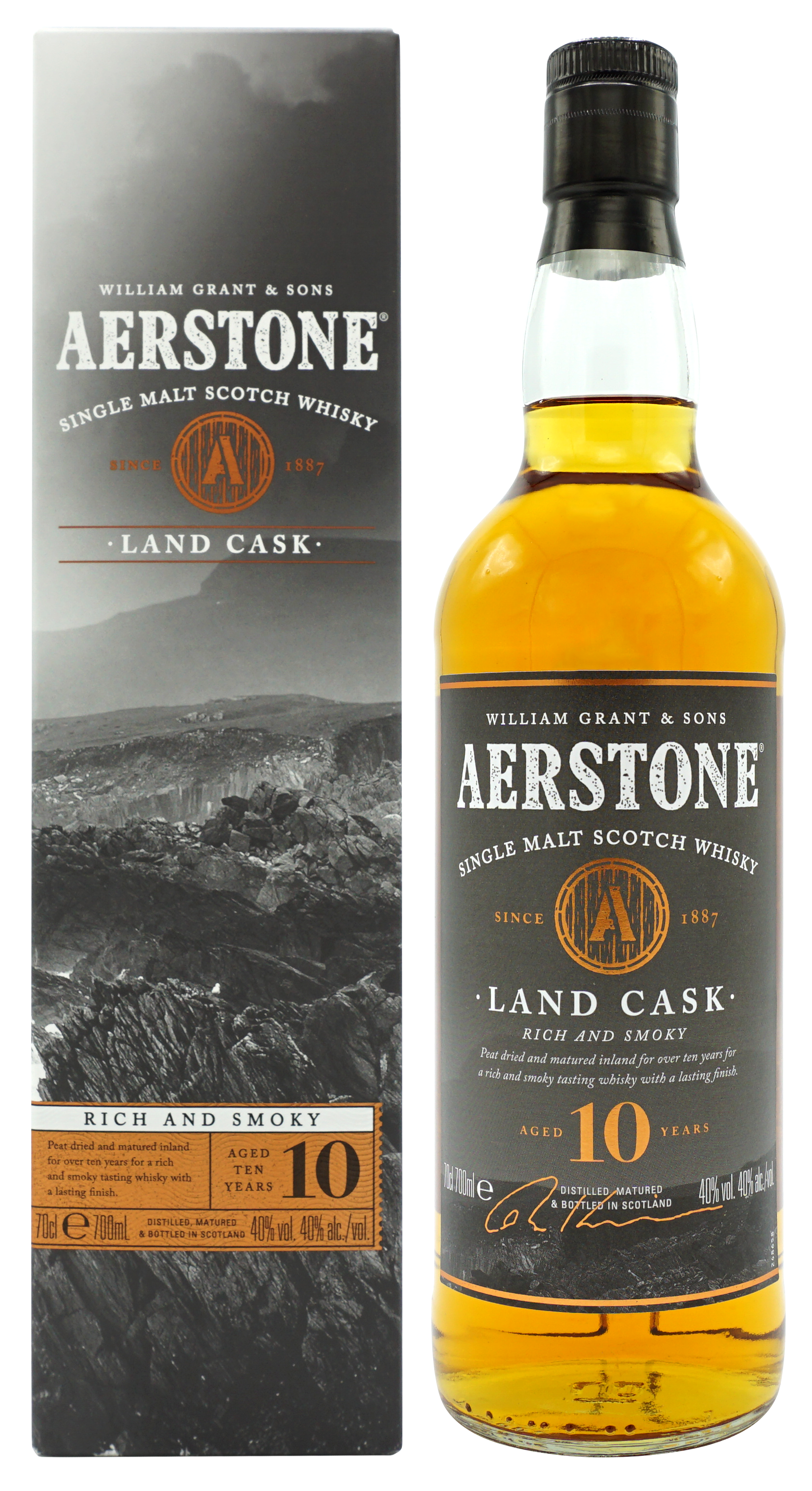 Aerstone 10 Years Land Cask 70cl 40 Compleet