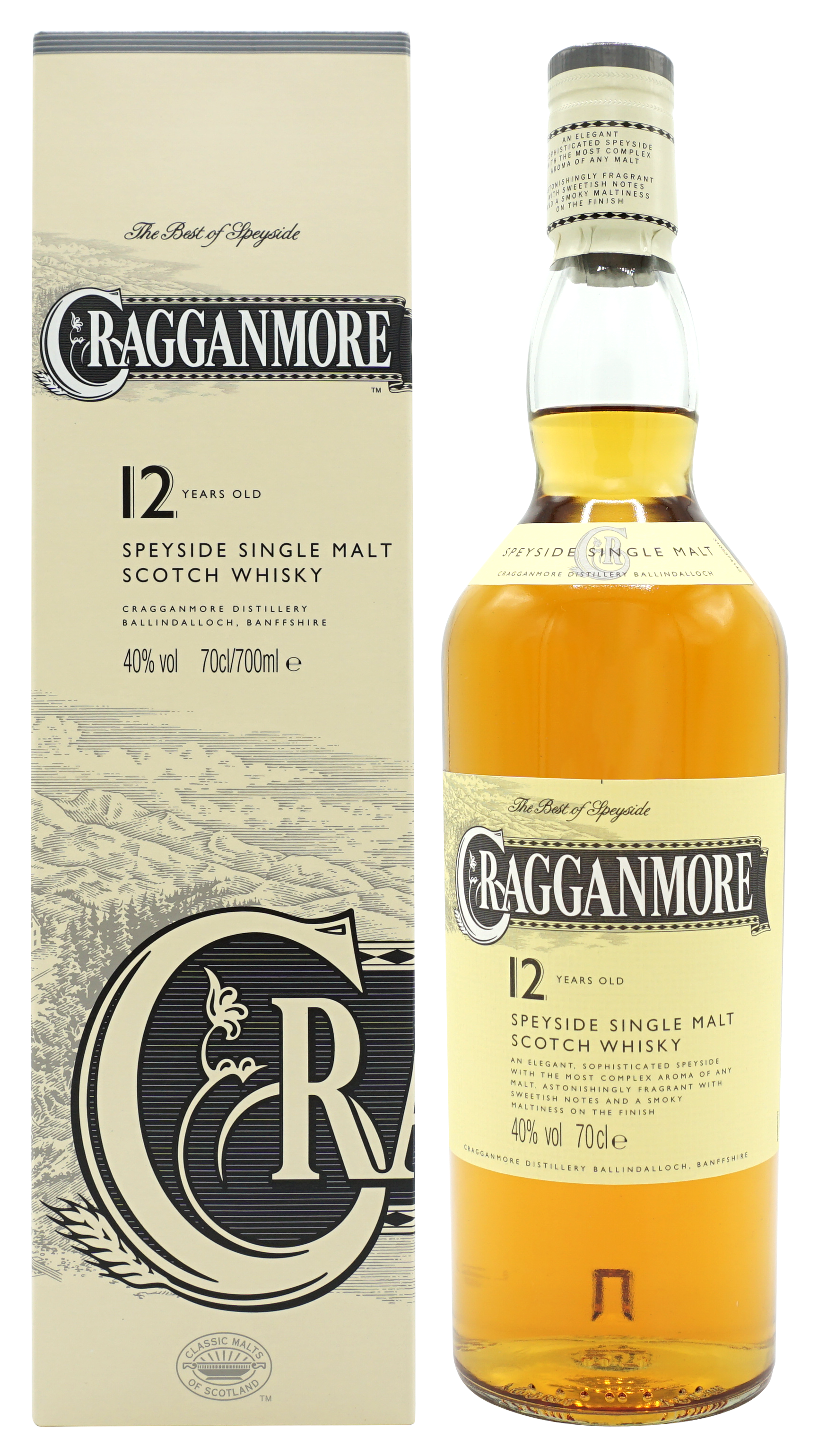 Cragganmore 12 Years Single Malt 70cl 40 Compleet