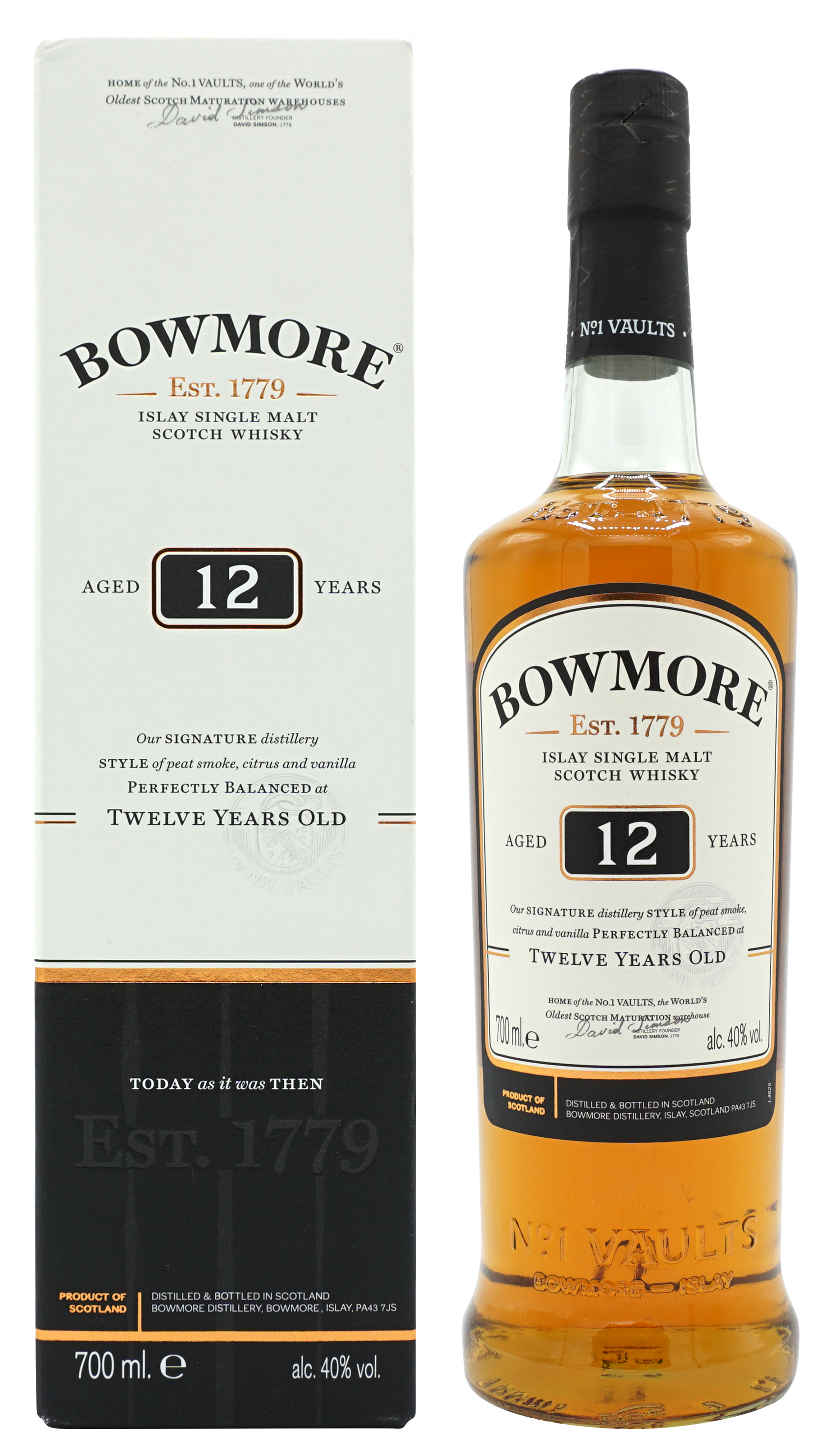 Bowmore 12 Years Single Malt 70cl 40 Compleet