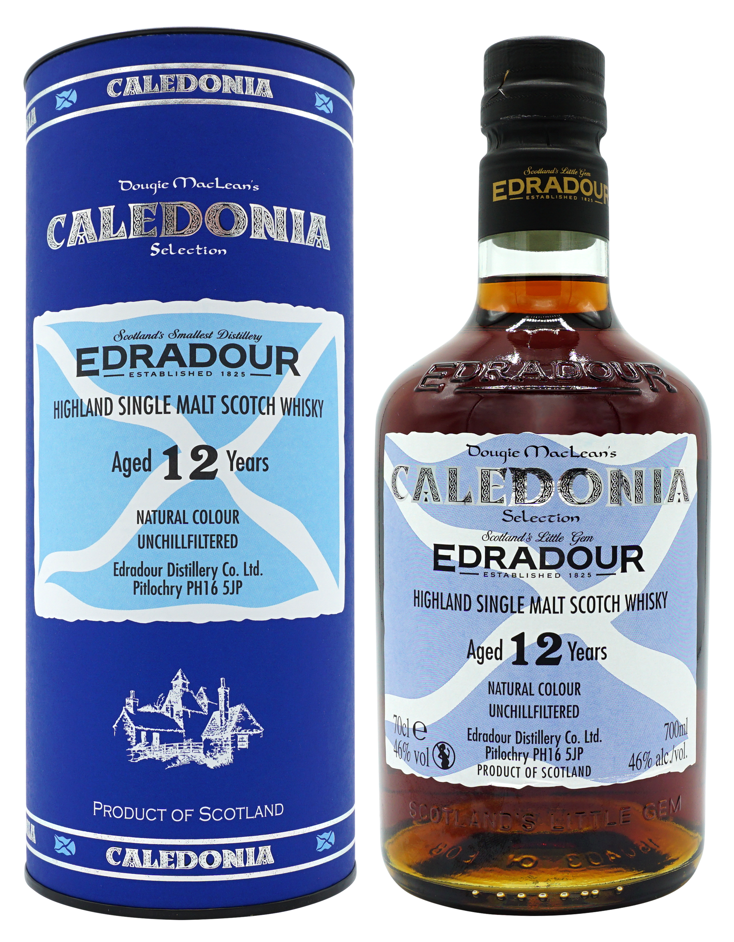 Edradour 12 Years Caledonia Single Malt 70cl 46 Compleet