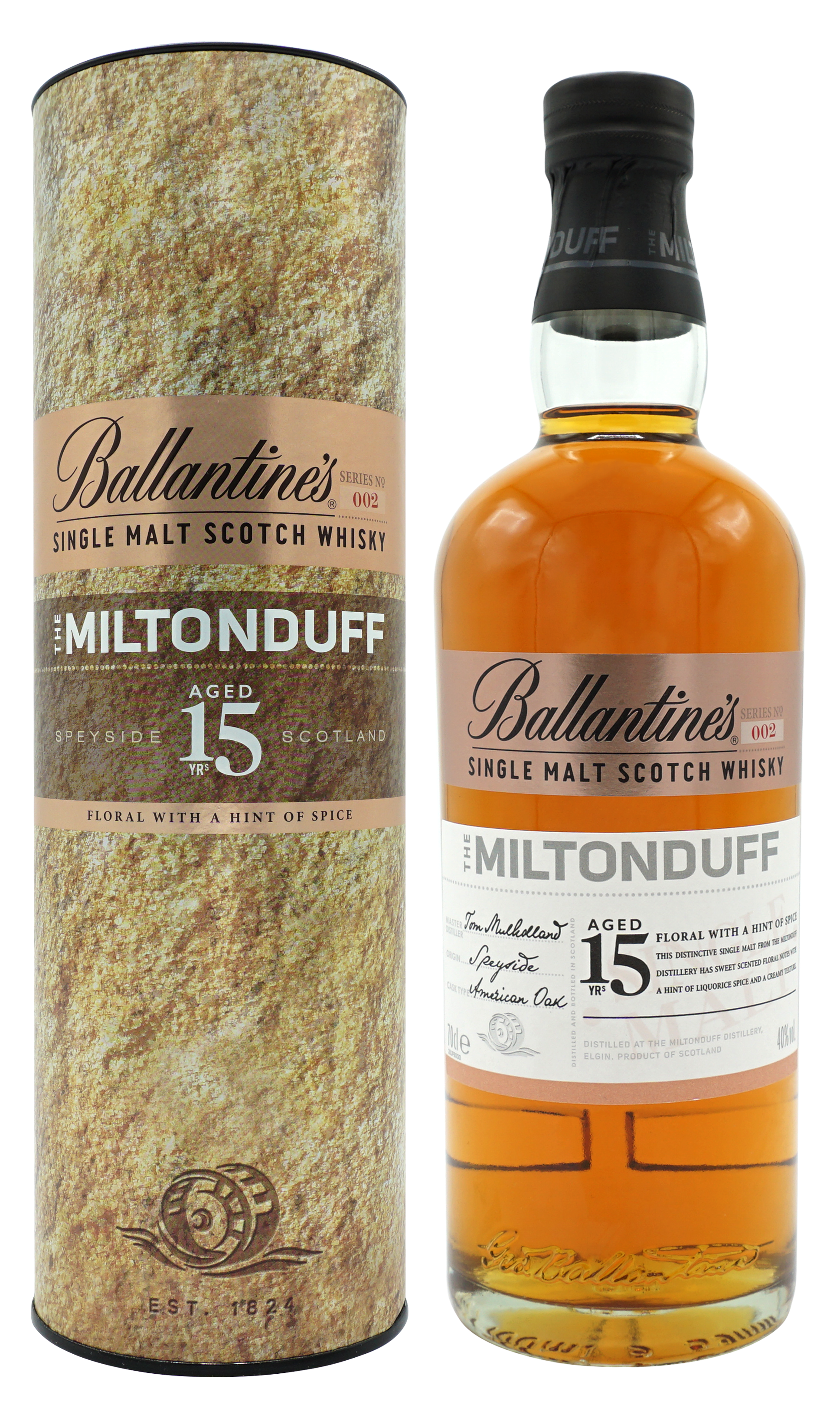 Ballantines Miltonduff 15 Years Single Malt 70cl 40 Compleet