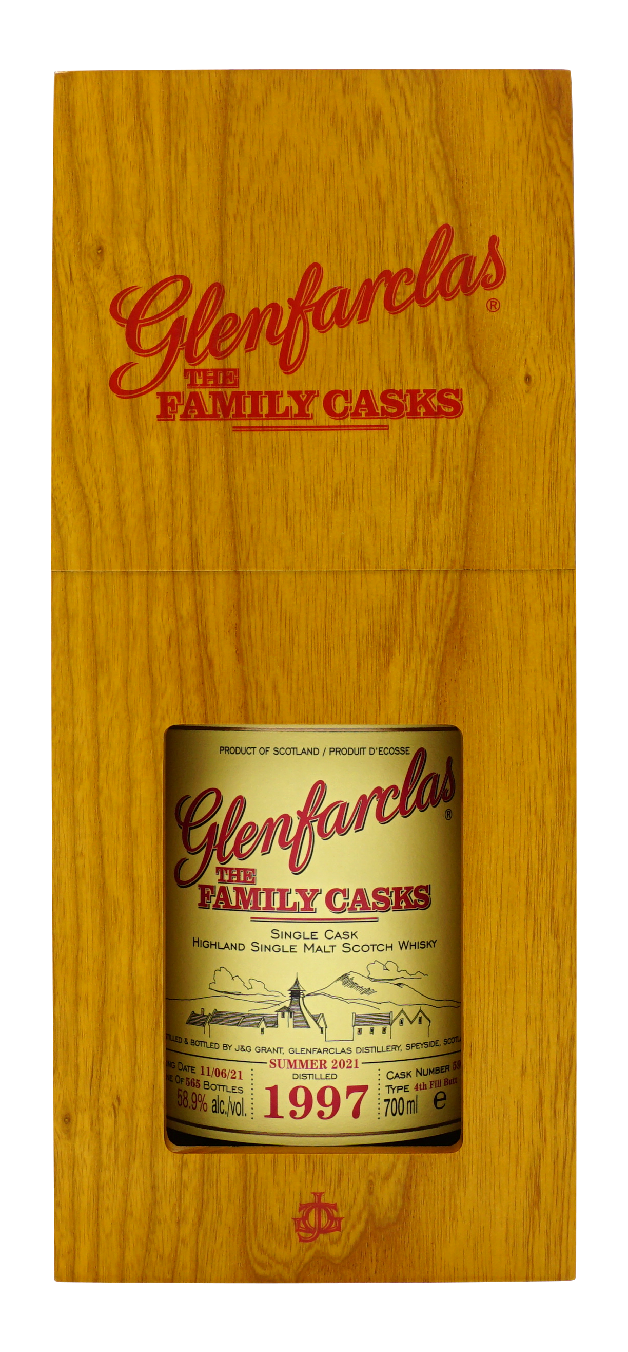 Glenfarclas 1997 Family Cask 5964 Single Malt 70cl 589 Doos 2