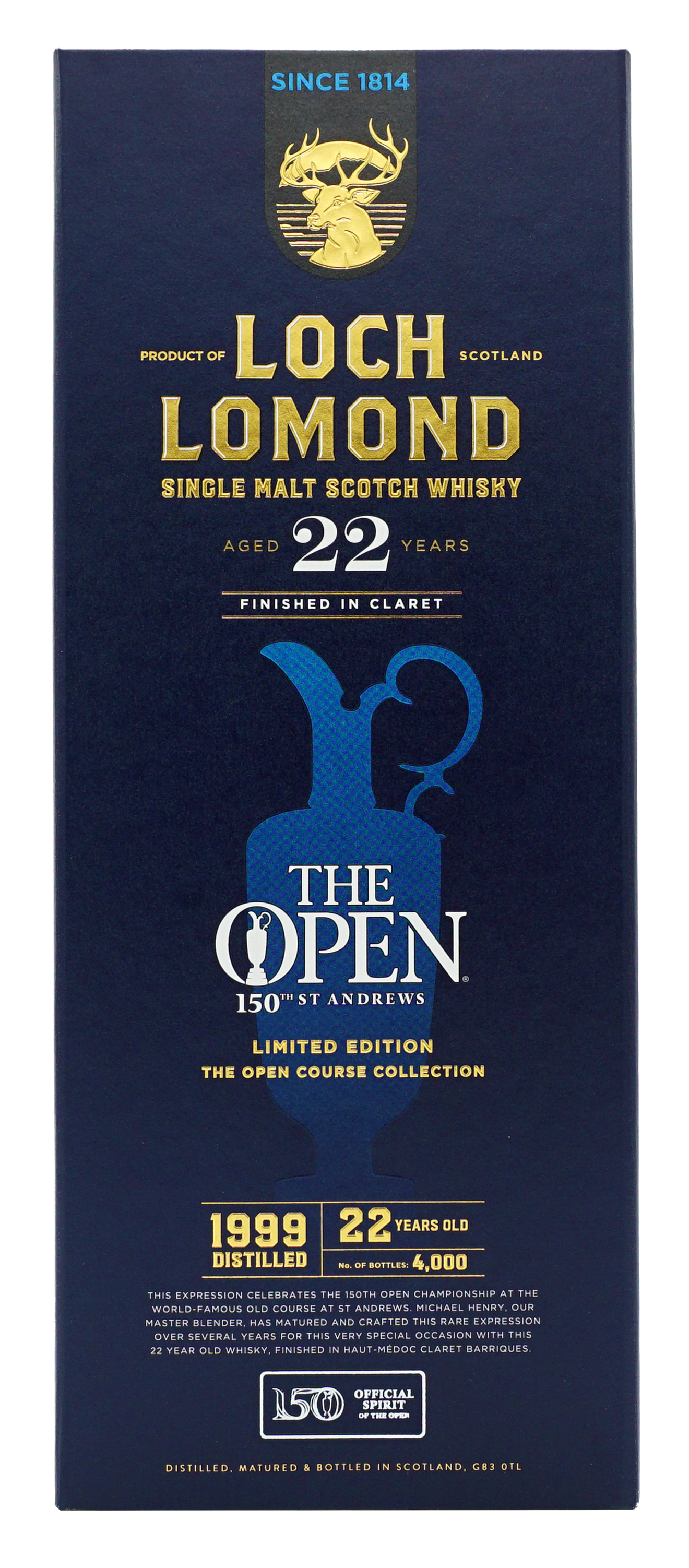 Loch Lomond 22 Years 150th Open 2022 Single Malt 70cl 482 Doos