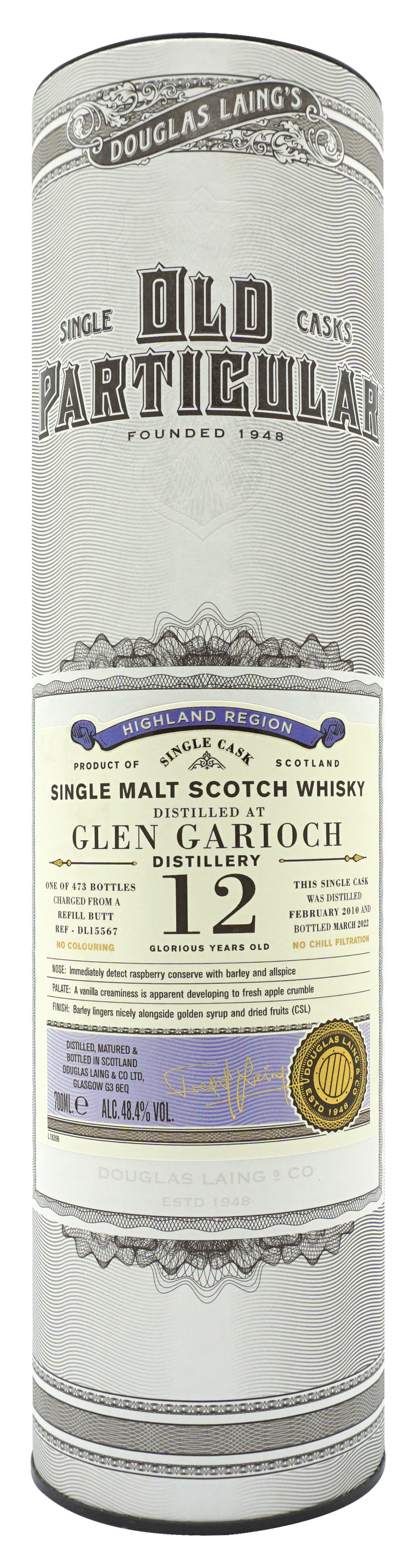 Old Particular Glen Garioch 12 Single Malt 70cl 484 Koker