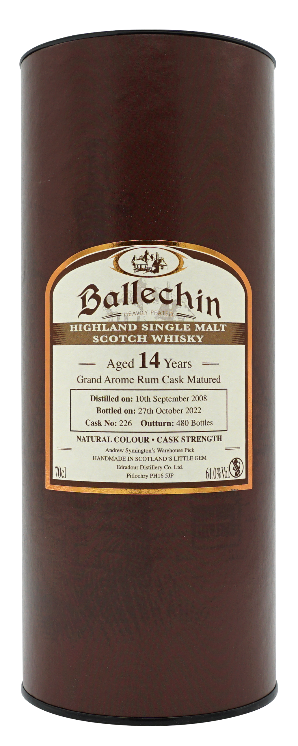 Ballechin 2008 Rum Finish 14 Years Single Malt 70cl 61 Koker