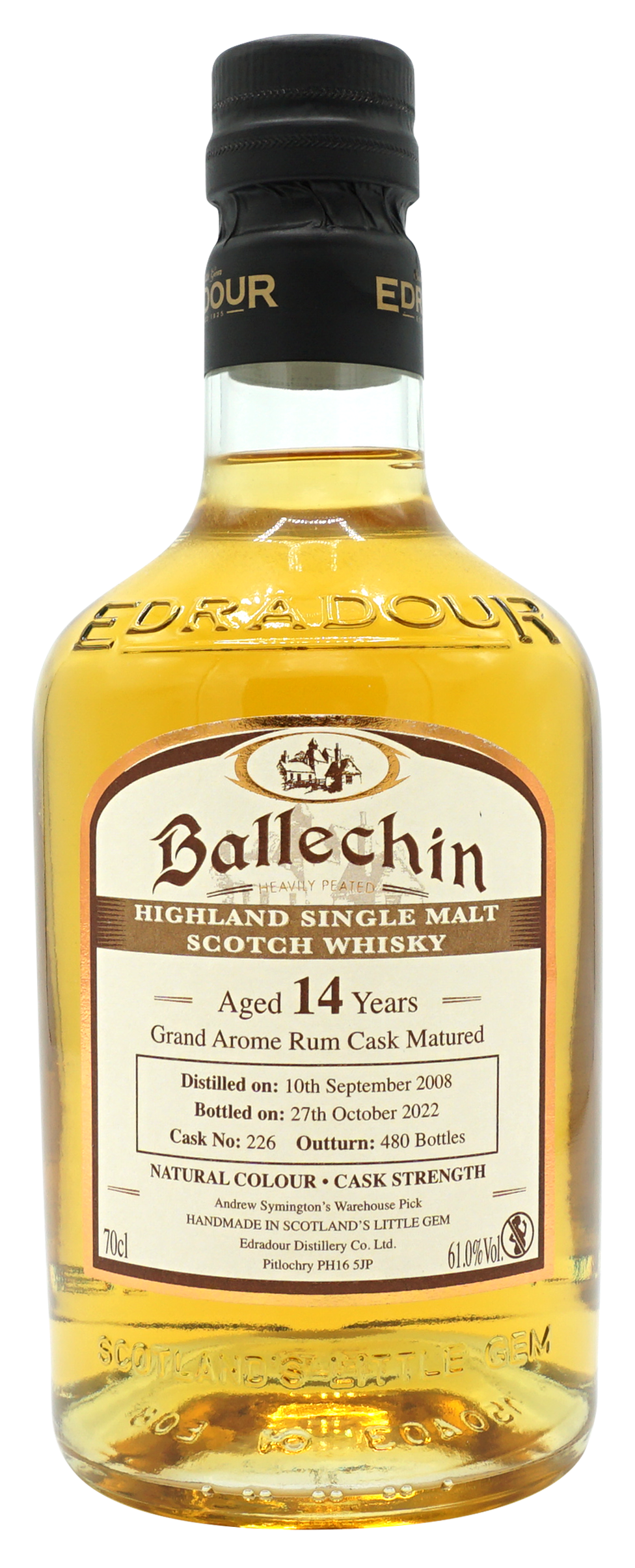 Ballechin 2008 Rum Finish 14 Years Single Malt 70cl 61