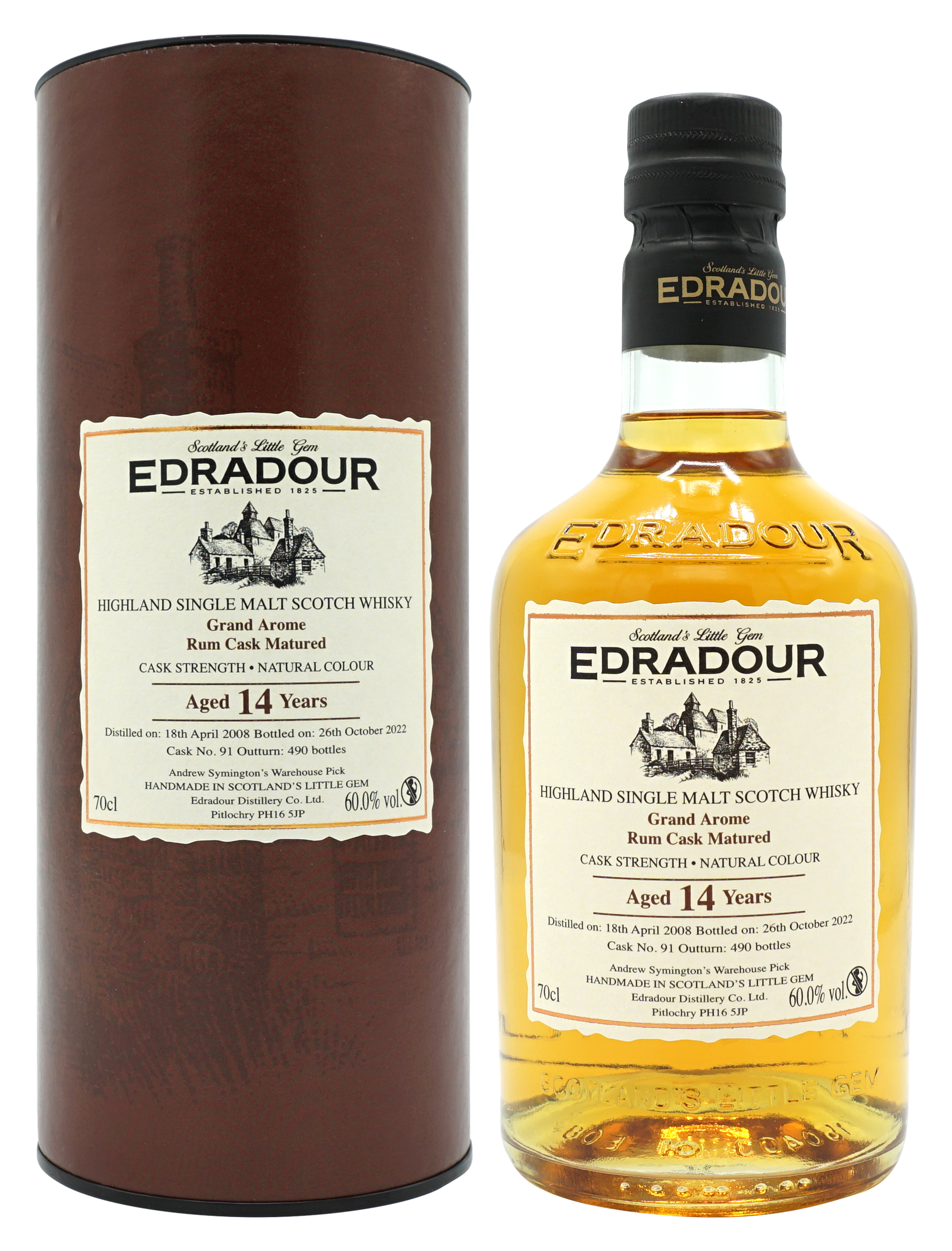 Edradour 2008 Rum Finish 14 Years Single Malt 70cl 60 Compleet