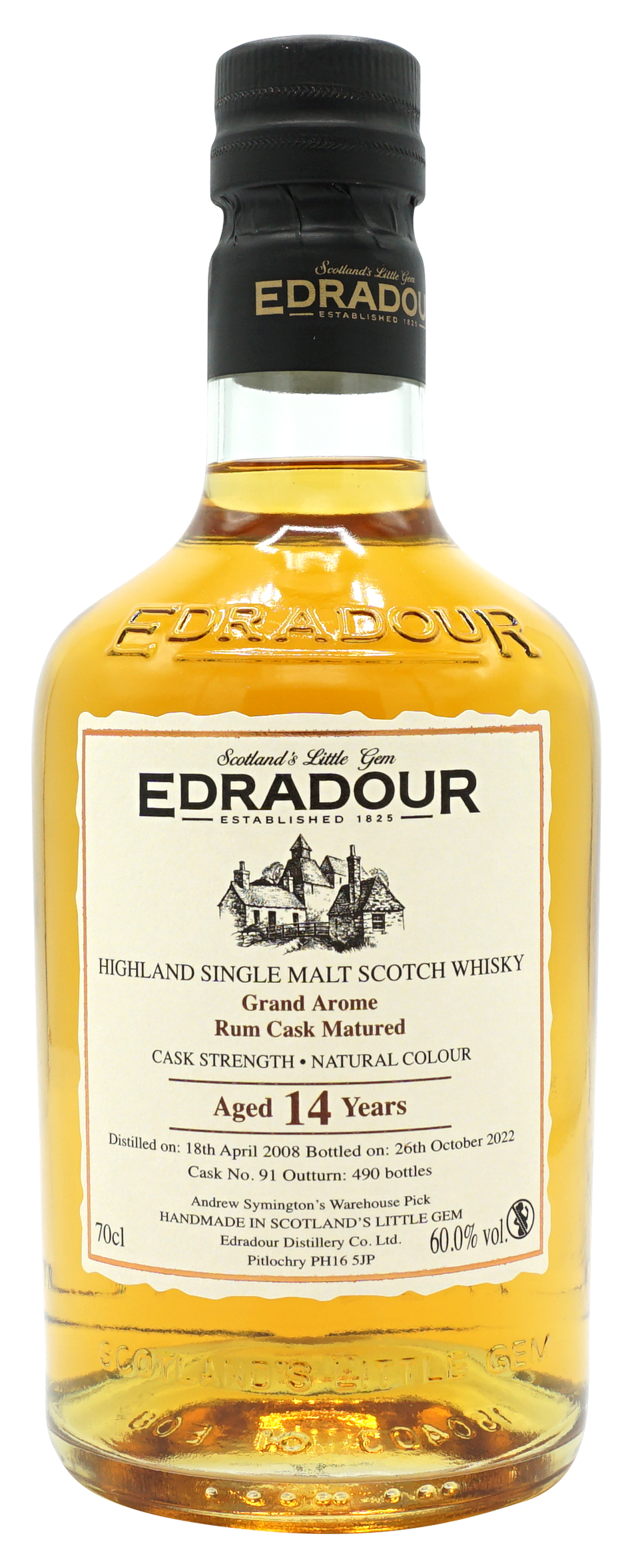 Edradour 2008 Rum Finish 14 Years Single Malt 70cl 60