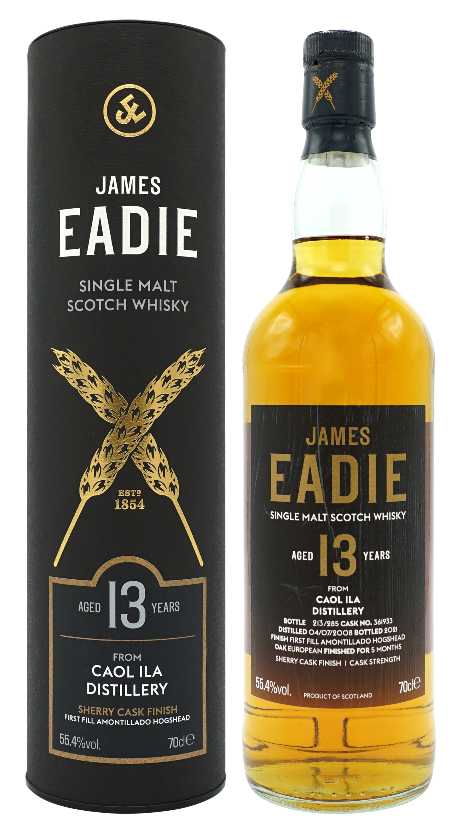 James Eadie Caol Ila 2008 13 Years Single Malt 70cl 554 Compleet
