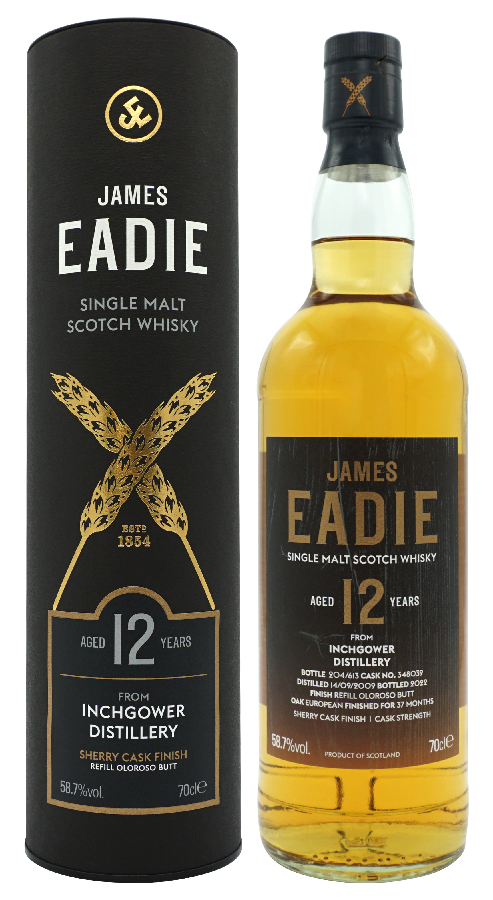 James Eadie Inchgower 2009 12 Years Single Malt 70cl 587 Compleet