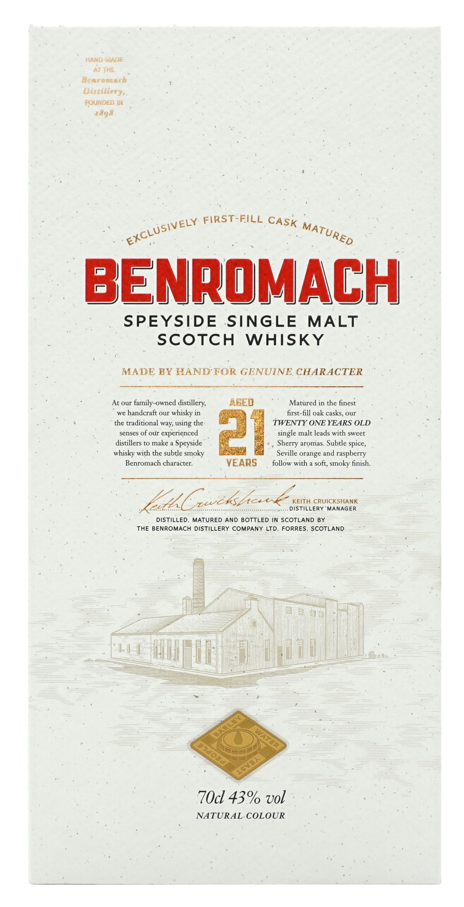 Benromach 21 Years Single Malt 70cl 43 Doos