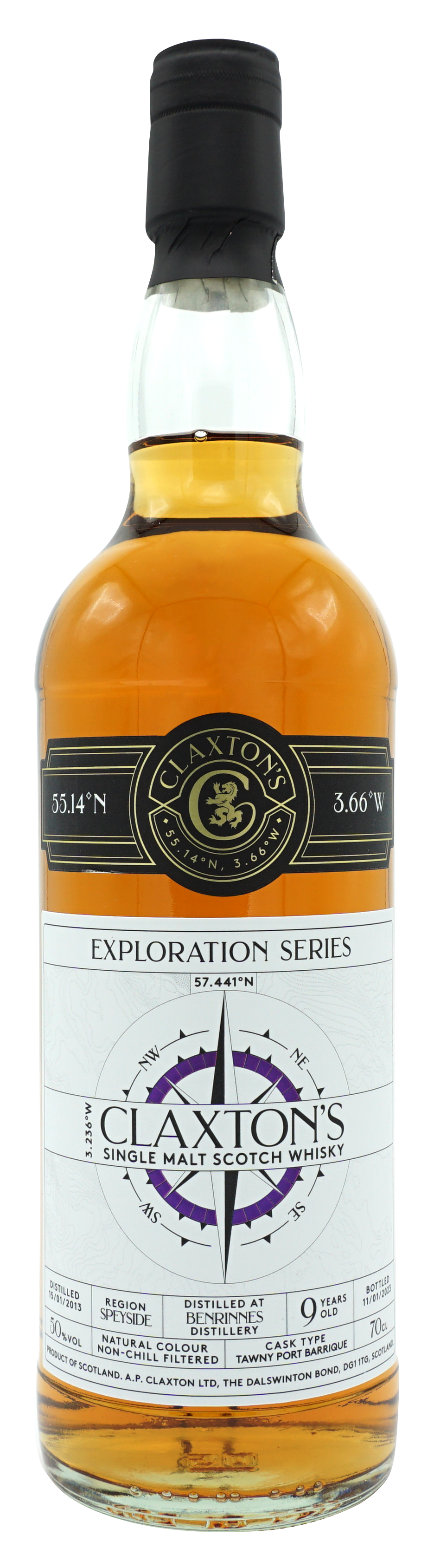 Claxtons Benrinnes 9 Years Single Malt 70cl 50