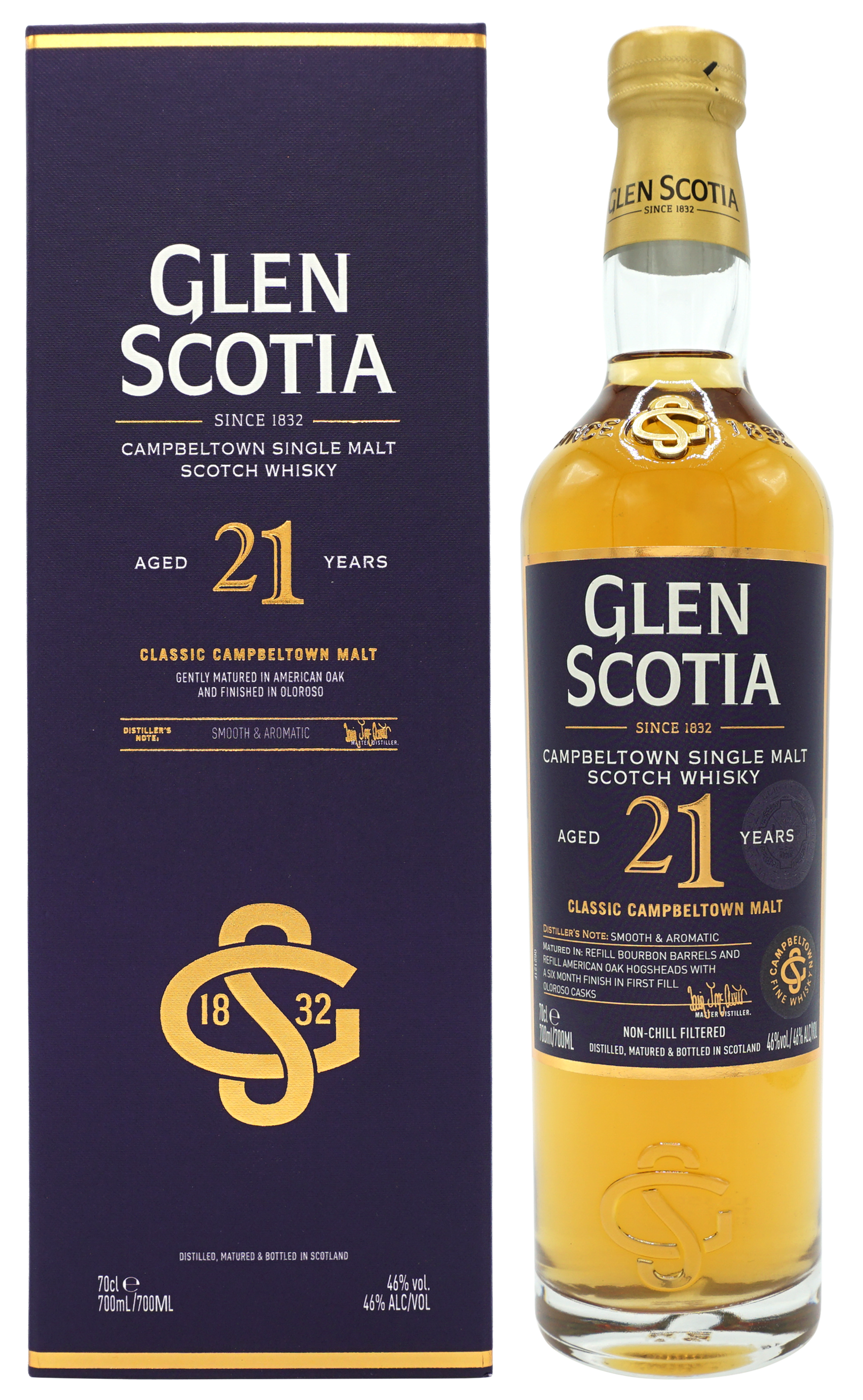 Glen Scotia 21 Years Single Malt 70cl 46 Compleet