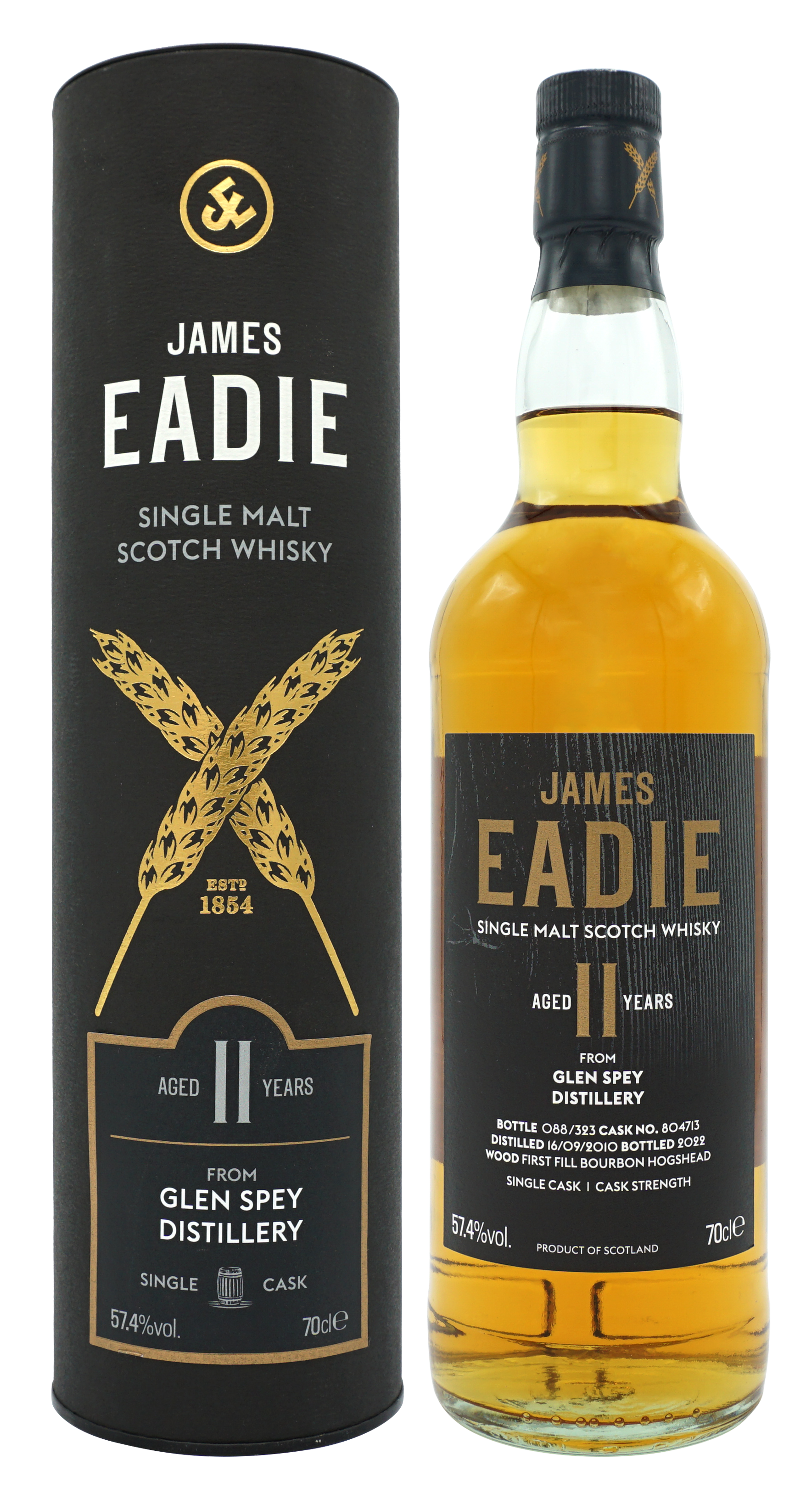James Eadie Glen Spey 11 Years 2010 Single Malt 70cl 574 Compleet