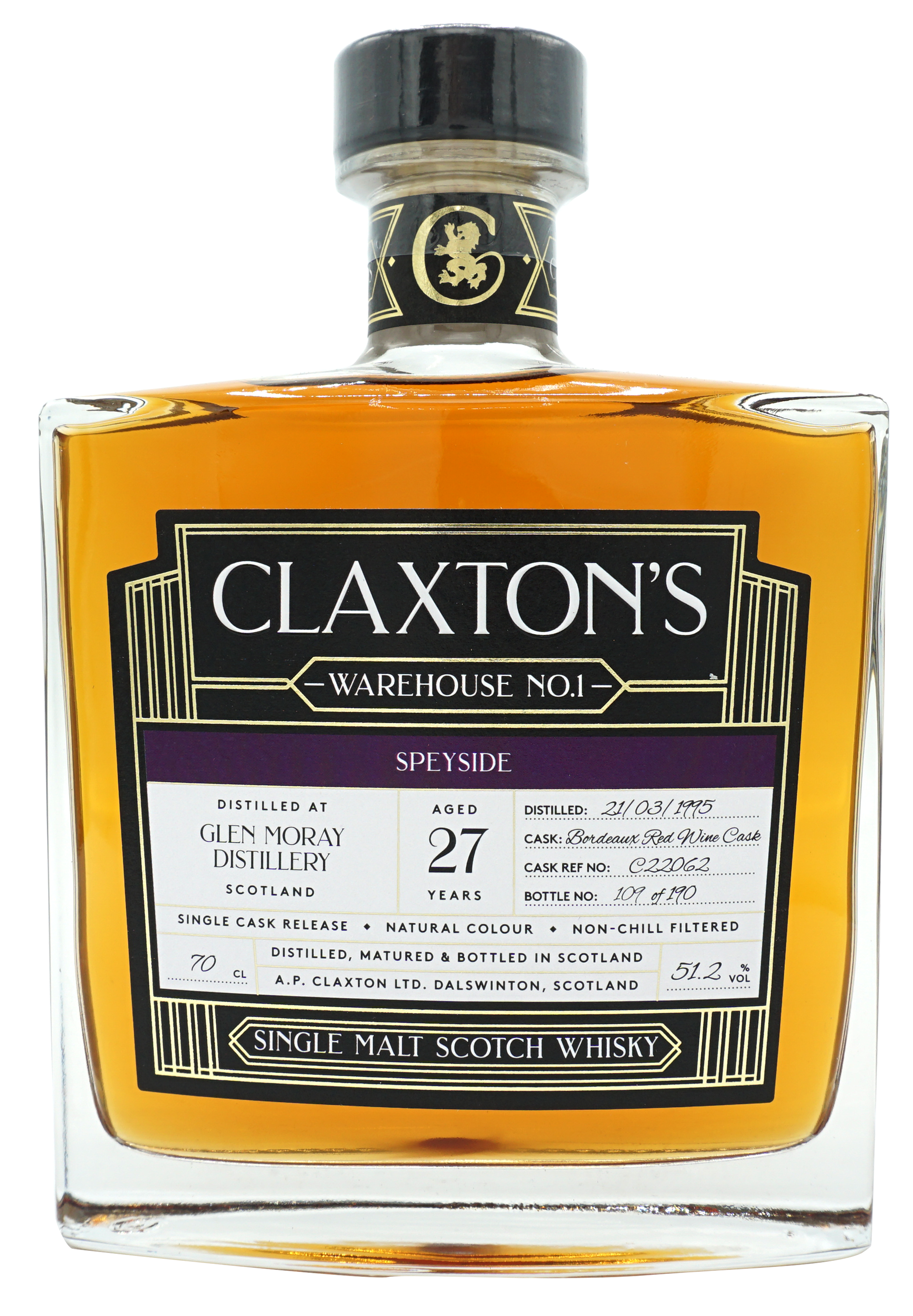 Claxtons Wh1 Glen Moray 1995 27y Single Malt 70cl 512