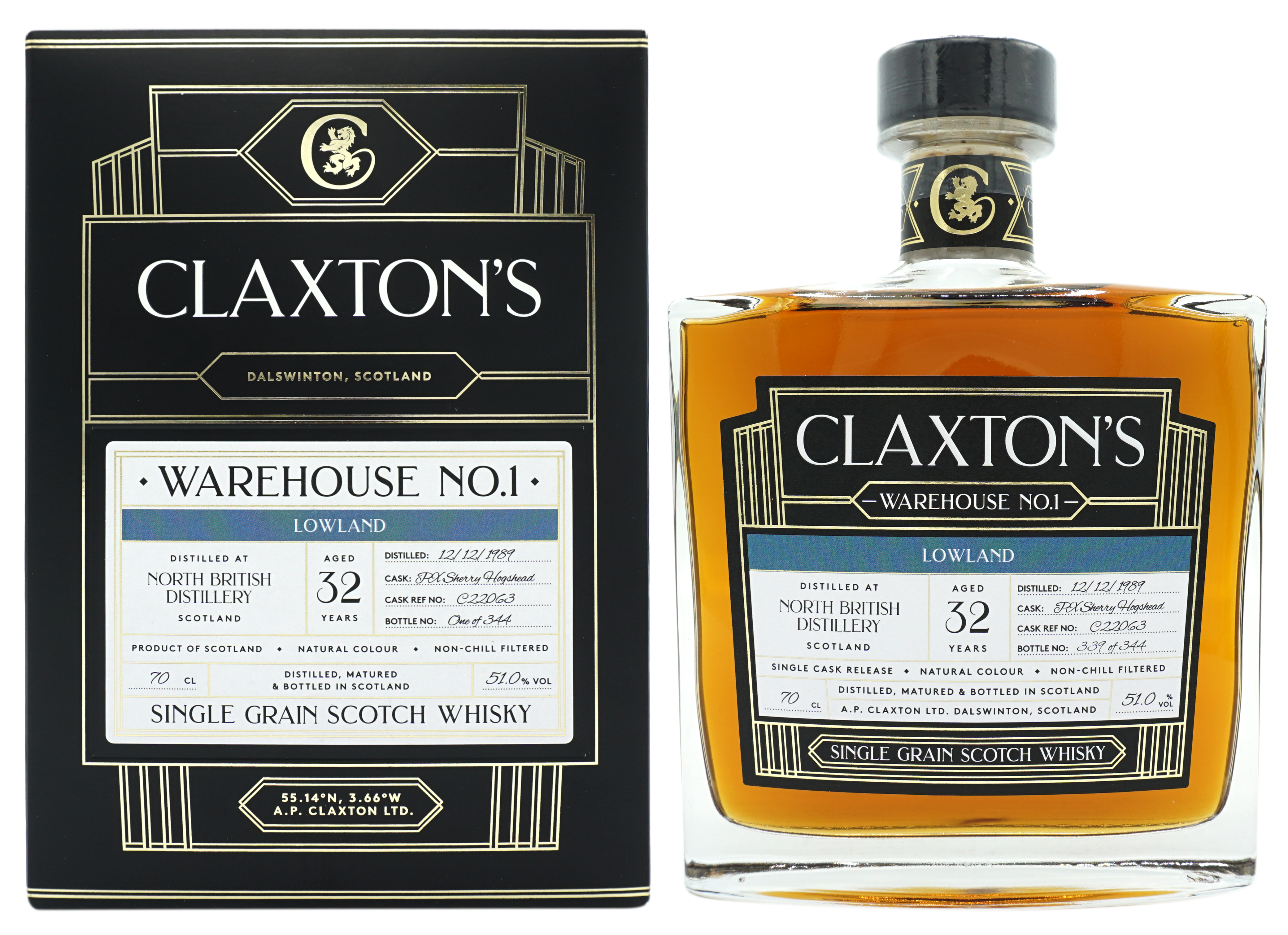 Claxtons Wh1 North British 1989 32y Single Grain 70cl 51 Compleet