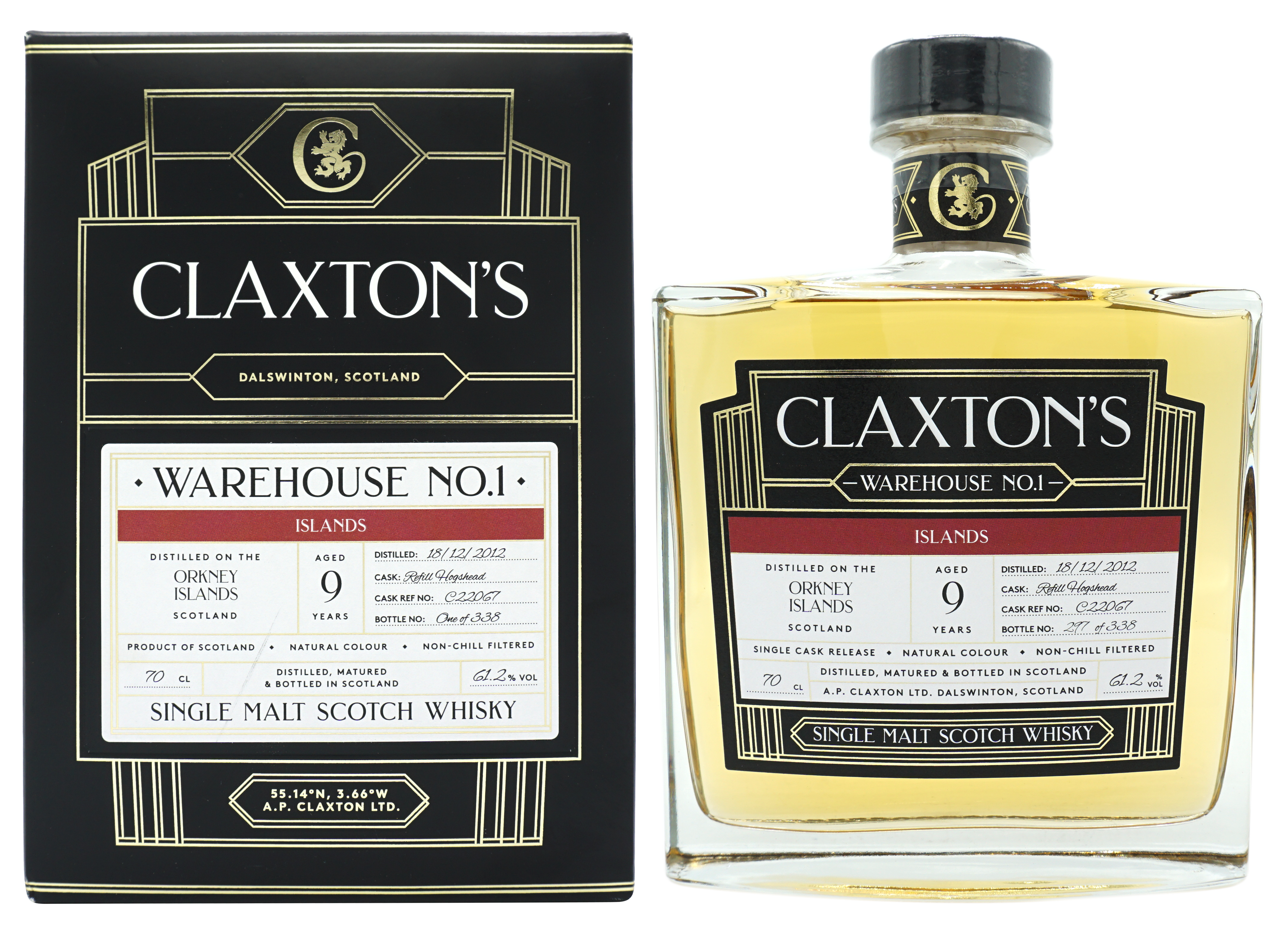 Claxtons Wh1 Orkney 2012 9y Single Malt 70cl 612 Compleet