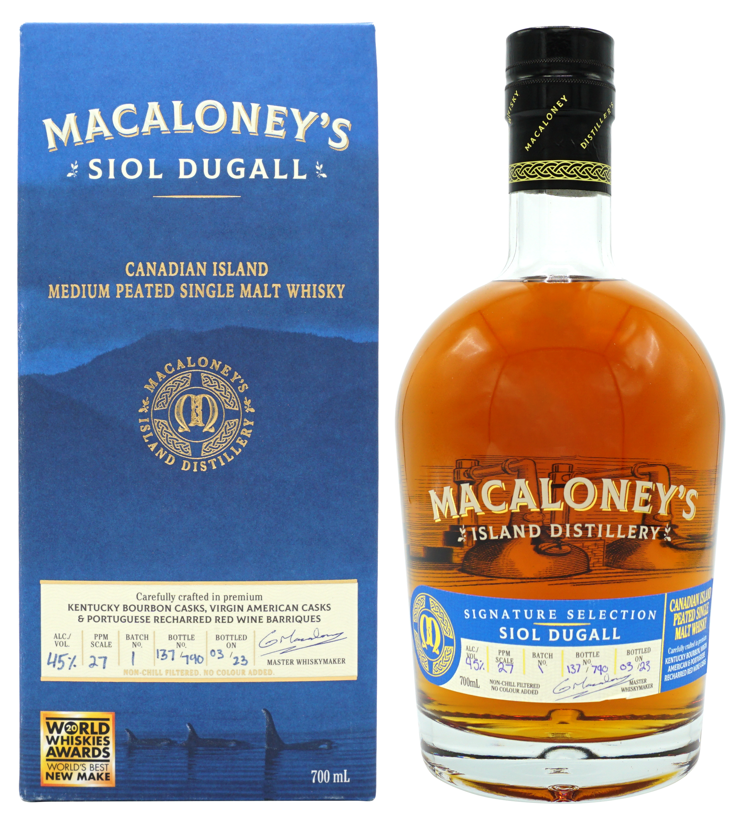 Macaloneys Siol Dugall Single Malt 70cl 45 Compleet
