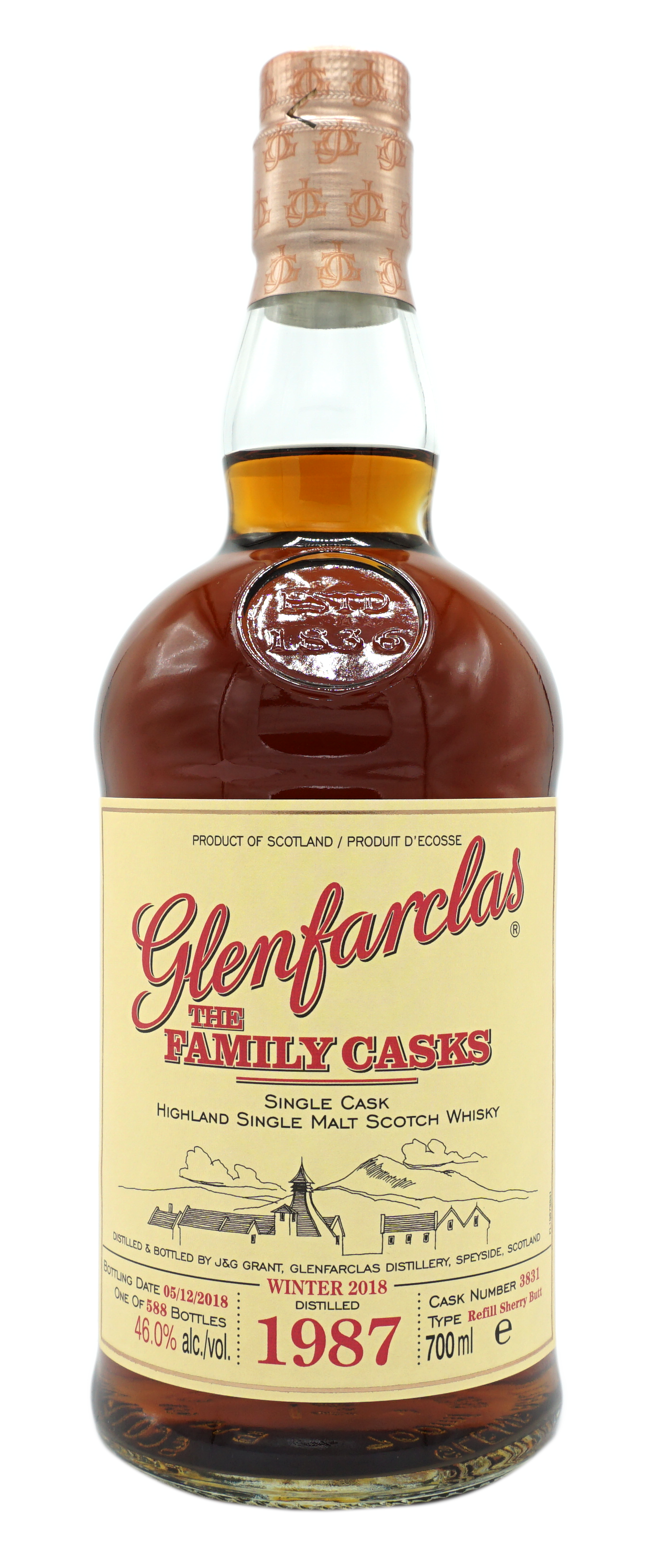 Glenfarcalas FamalyCask 1987 3831 Fles