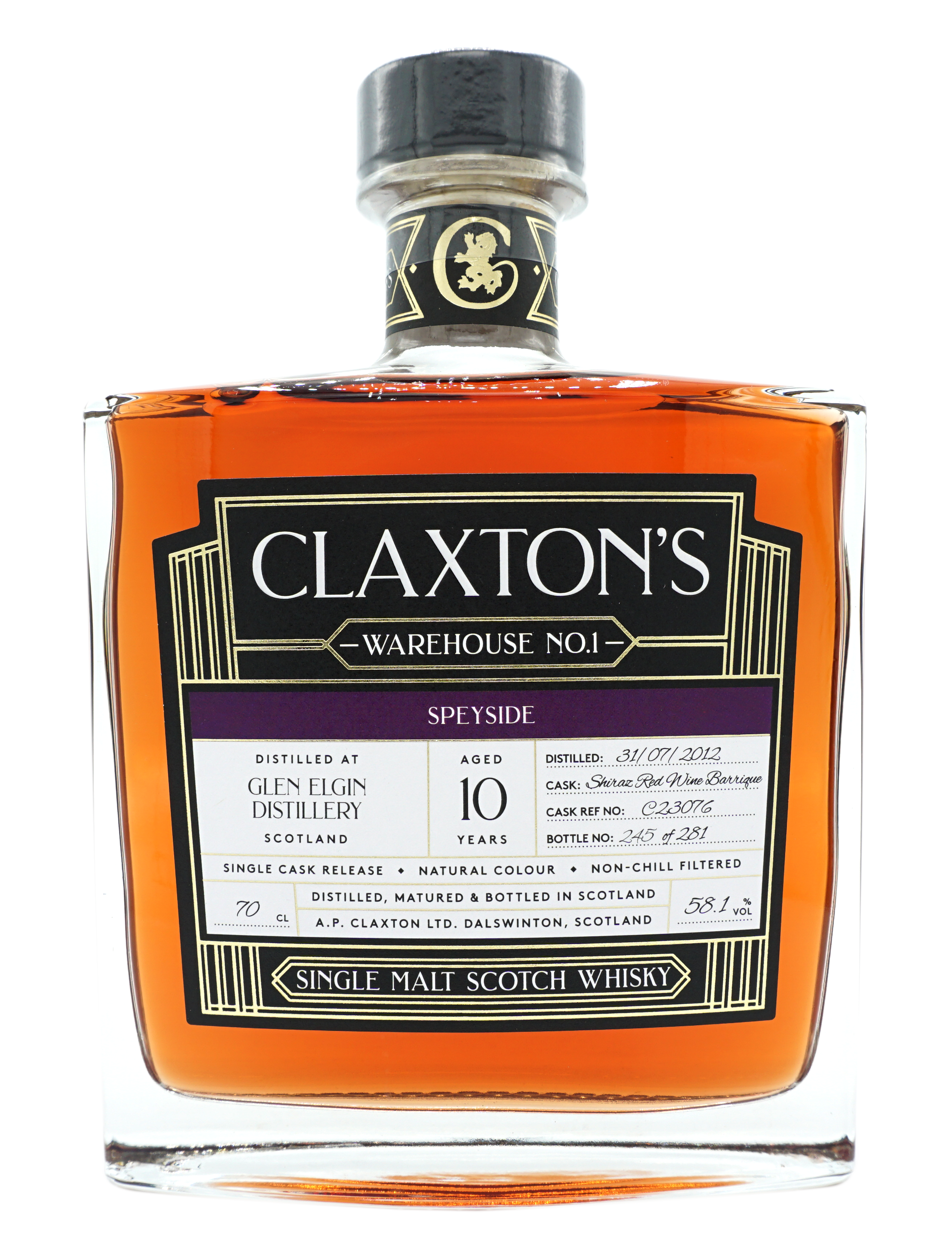Claxton’s WarehouseNo1 Speyside 10y 58,1% Fles