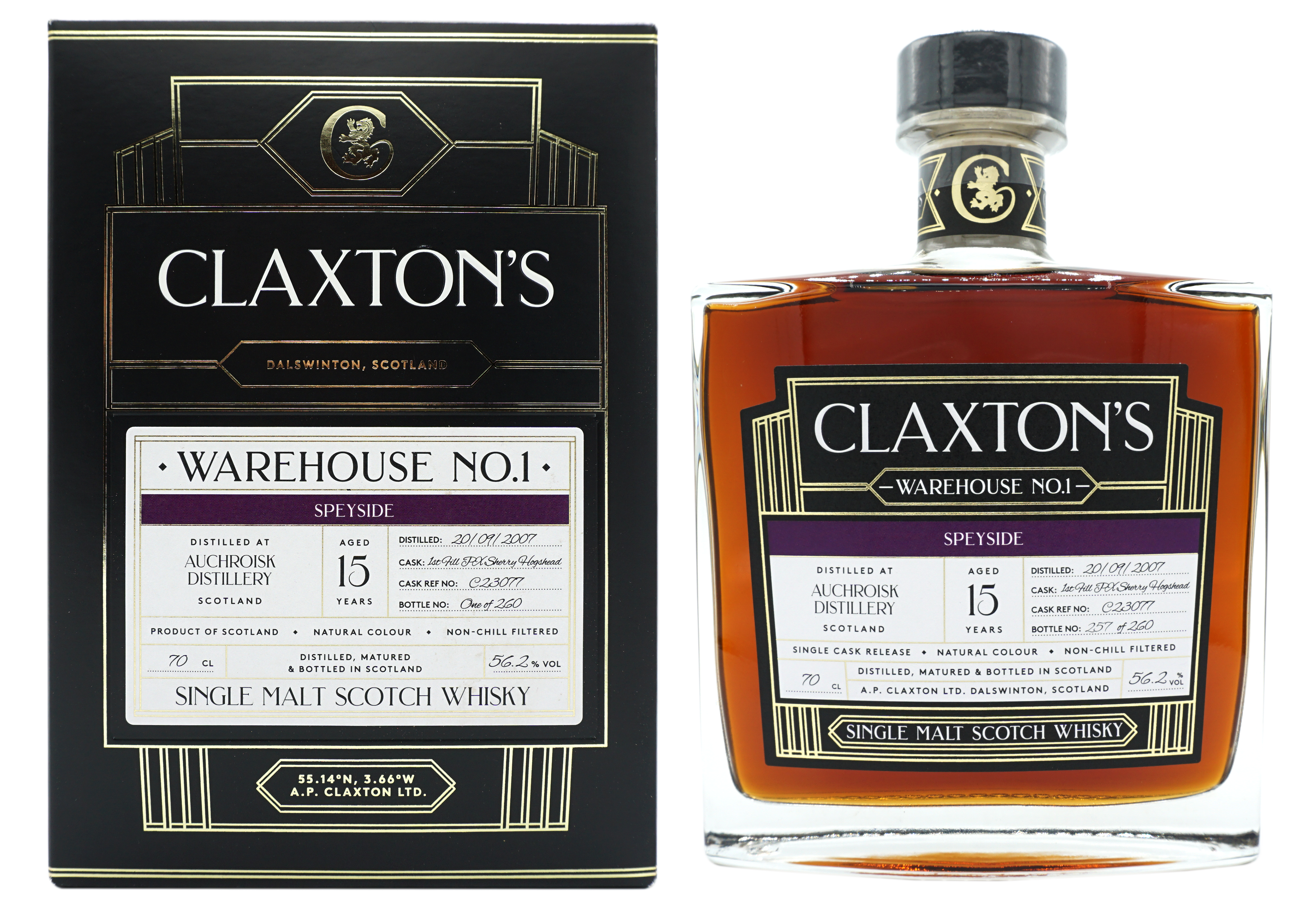 Claxton’s WarehouseNo1 Speyside 15y 56,2% Compleet