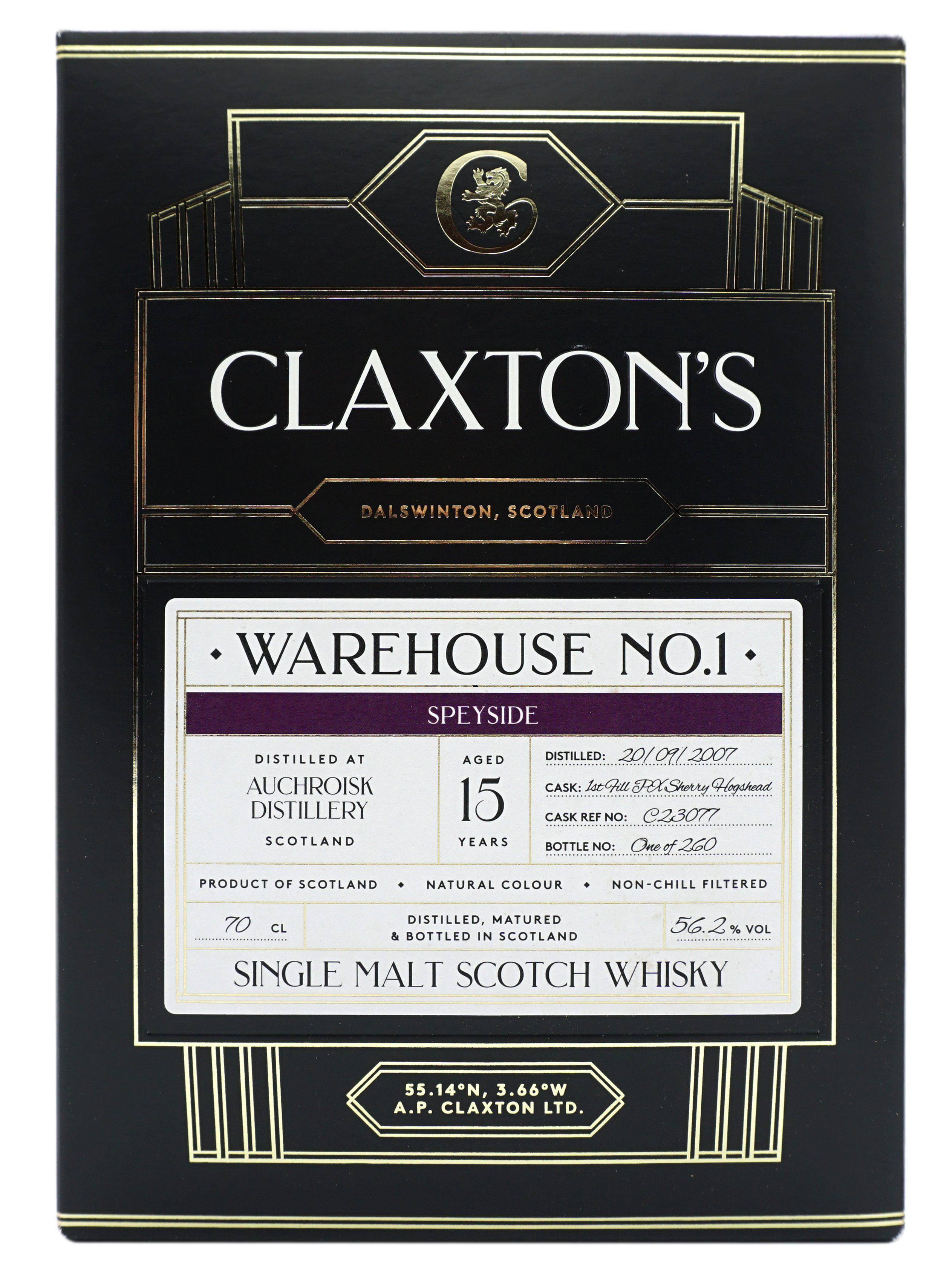 Claxton’s WarehouseNo1 Speyside 15y 56,2% Doos