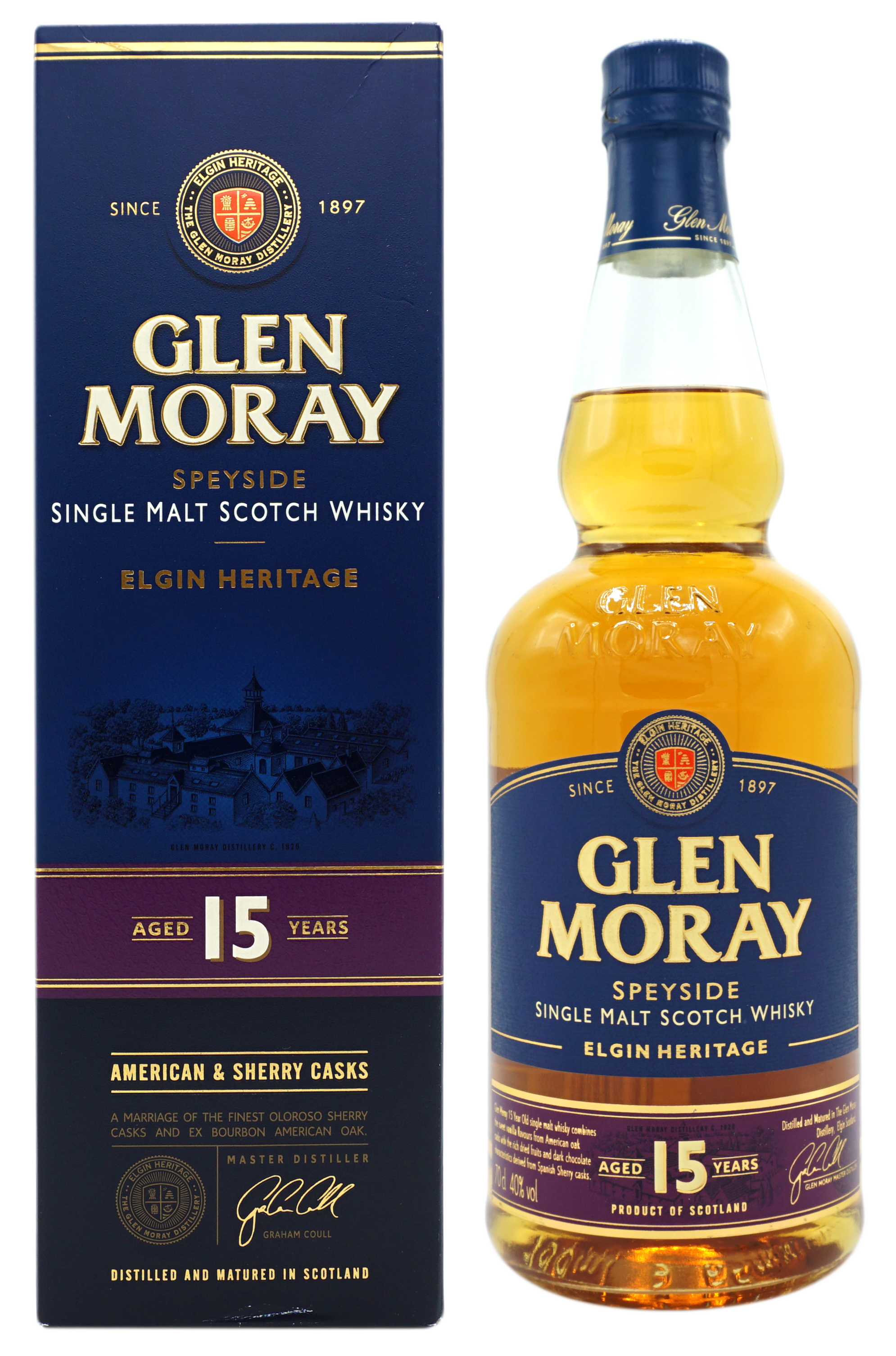 GlenMoray American&SherryCask 15y 40% Compleet