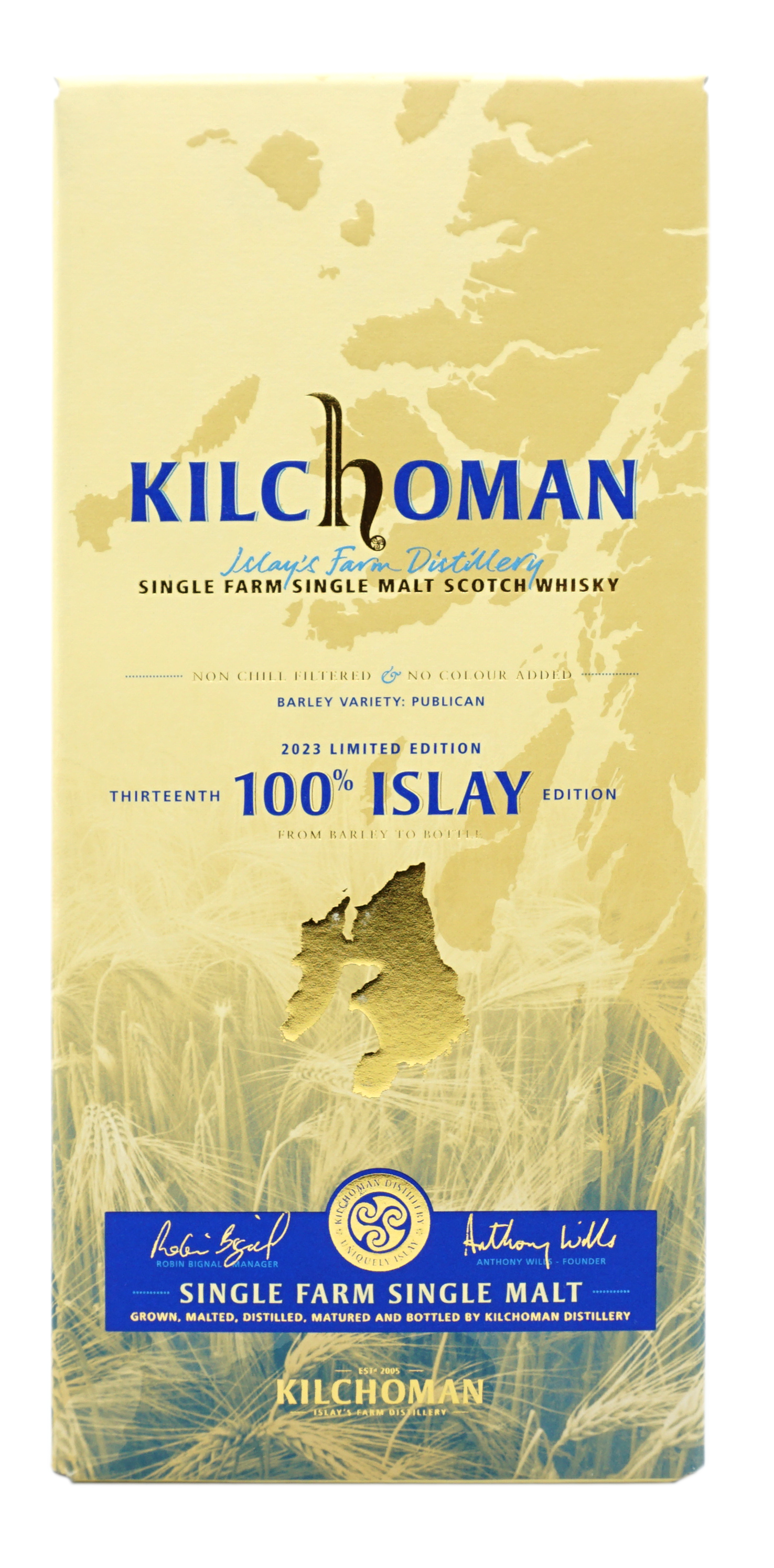 Kilchoman 2023LimitedEdition 13de100%IslayEdition 50% Doos