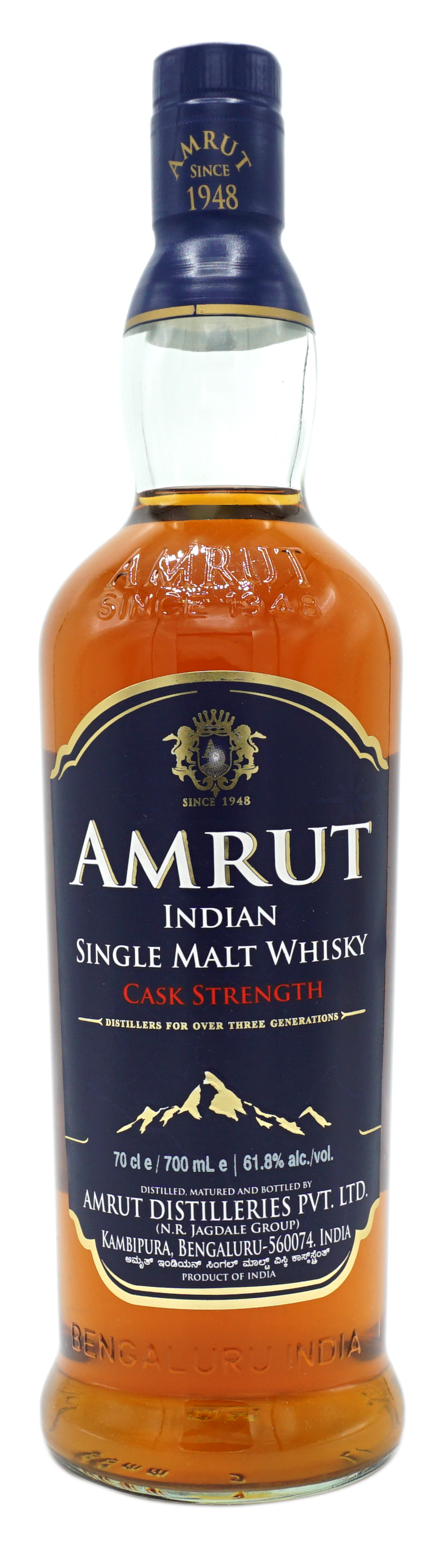 Amrut IndianSingleMalt CaskStrenght 61,8% Fles
