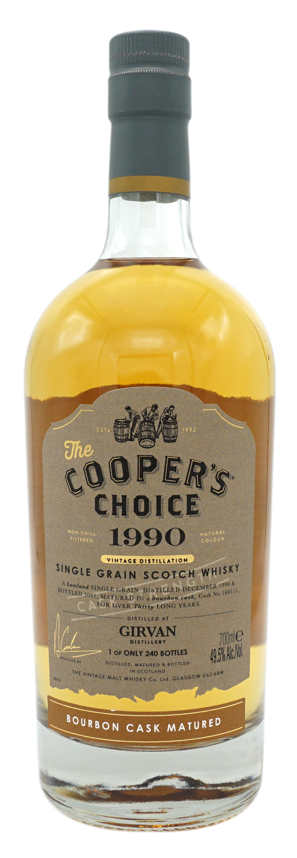 CoopersChoice 1990 Grivan GrainWhisky 49,5% Fles