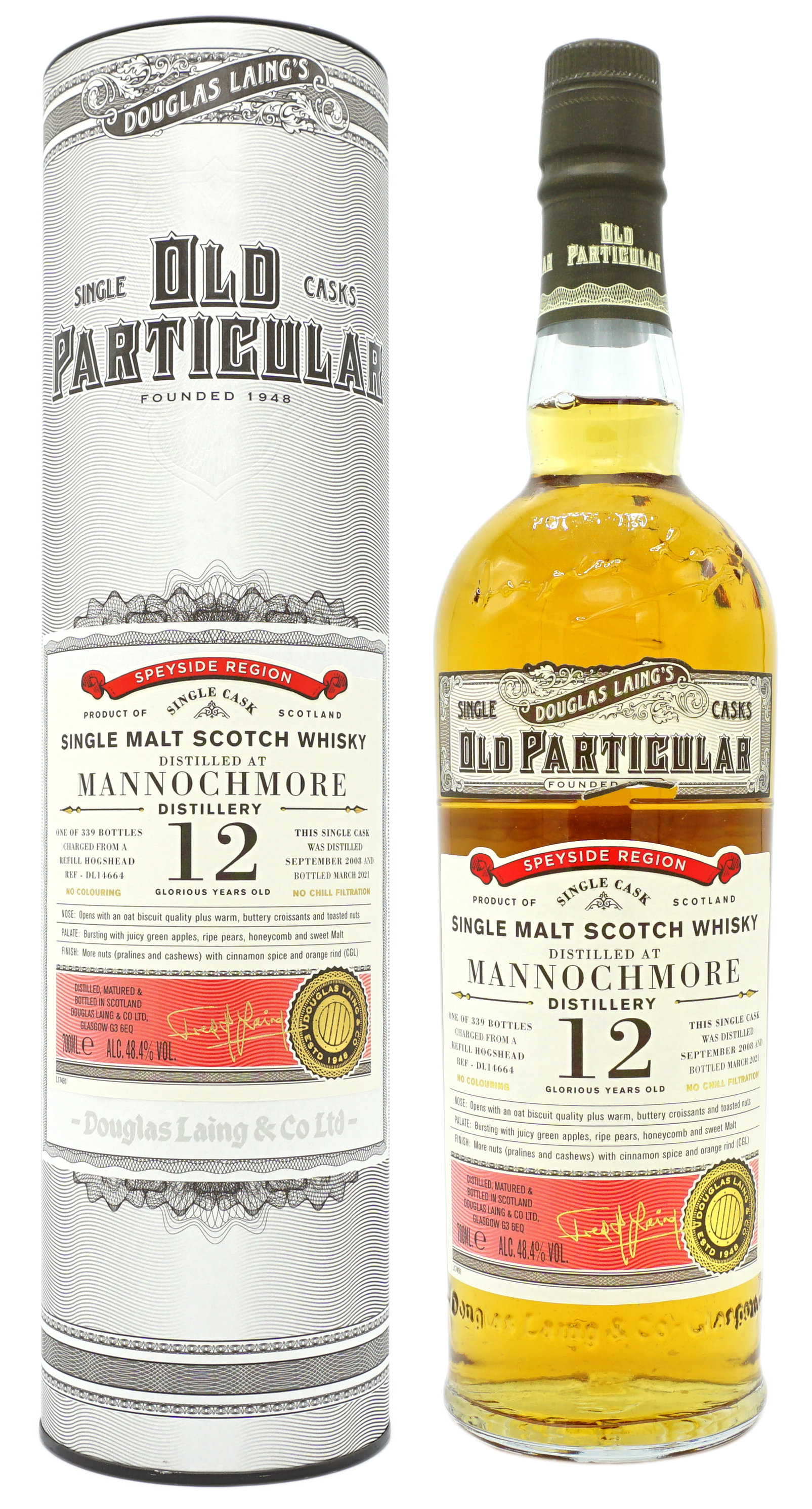 OldParticular SingleCask Mannochmore 12y 48,4% Compleet